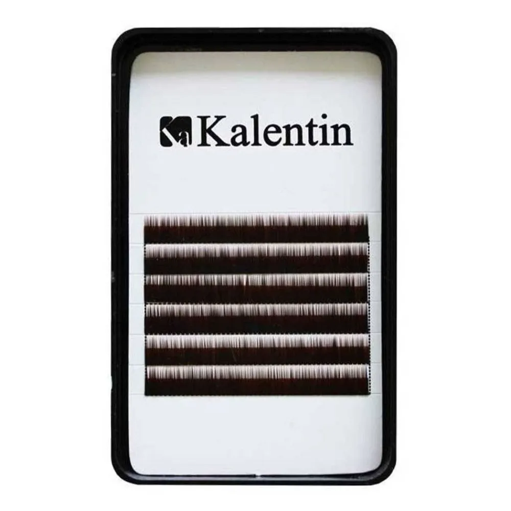 Kalentin Extensión de Cejas Planas Marrón Oscuro 6mm